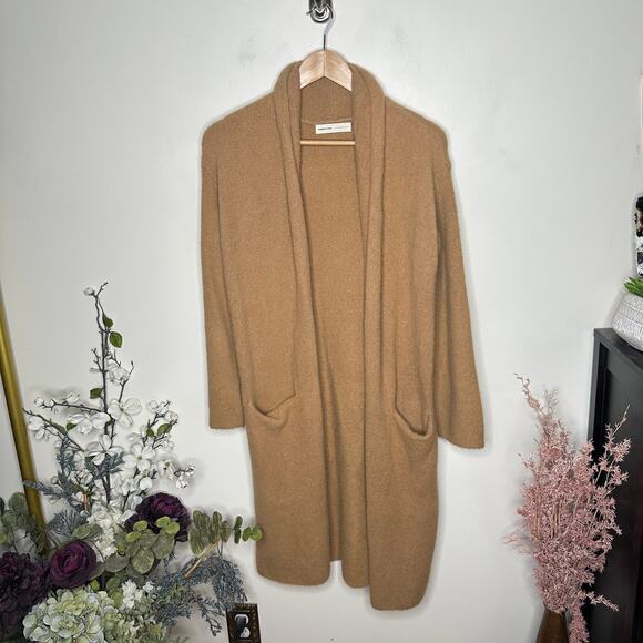ANTHROPOLOGIE x SLEEPING ON SNOW Long Alpaca Duster Cardigan Tan Sz S {196} - Picture 2 of 5
